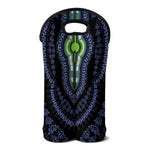 Blue And Black African Dashiki Print Double Neoprene Wine Tote