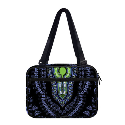 Blue And Black African Dashiki Print Double Strap Bible Bag