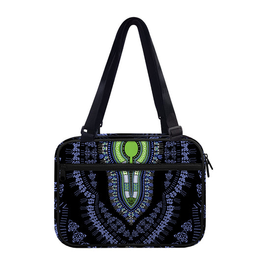 Blue And Black African Dashiki Print Double Strap Bible Bag