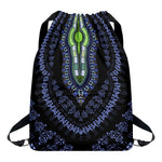 Blue And Black African Dashiki Print Drawstring Backpack