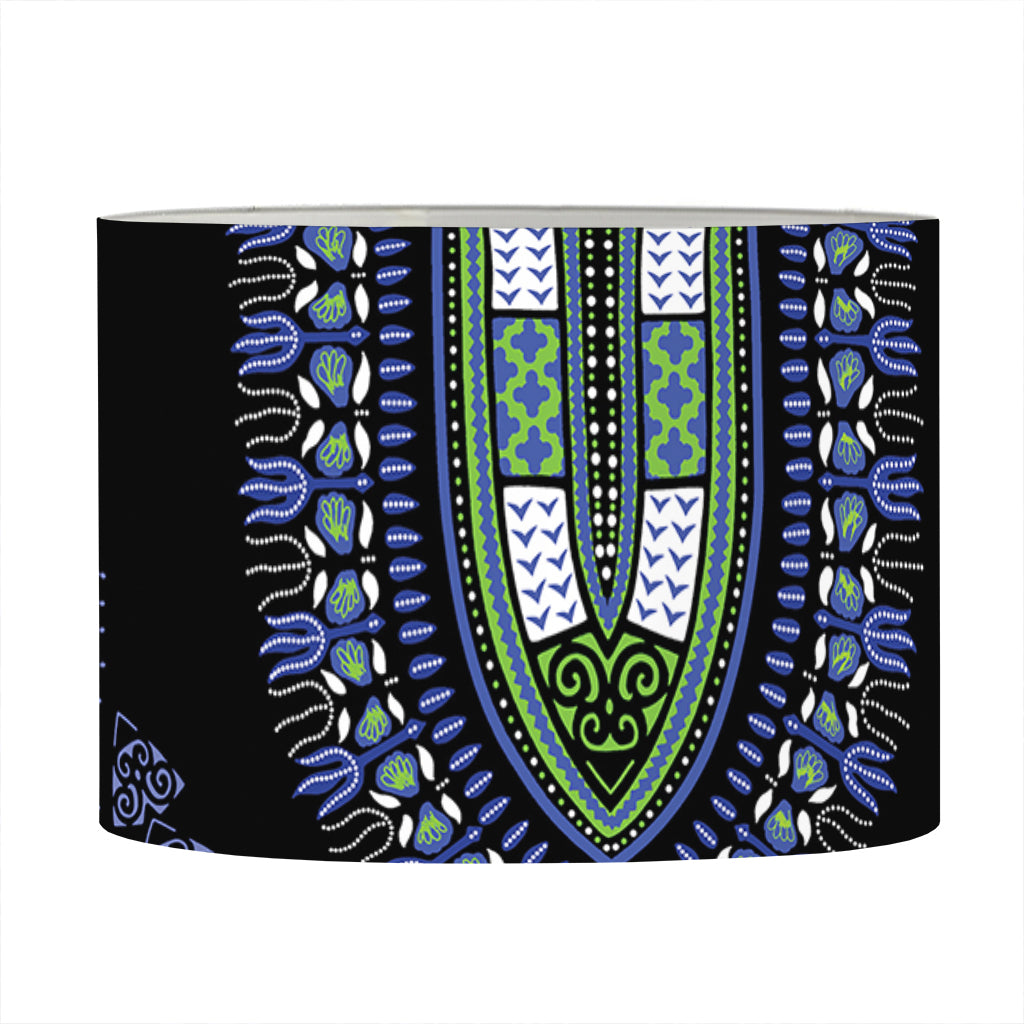 Blue And Black African Dashiki Print Drum Lamp Shade