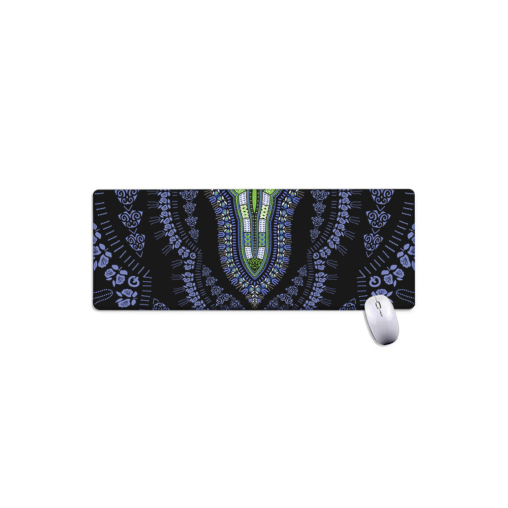 Blue And Black African Dashiki Print Extended Mouse Pad