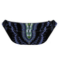Blue And Black African Dashiki Print Fanny Pack