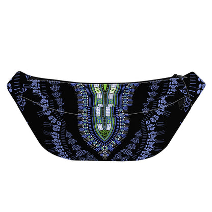 Blue And Black African Dashiki Print Fanny Pack