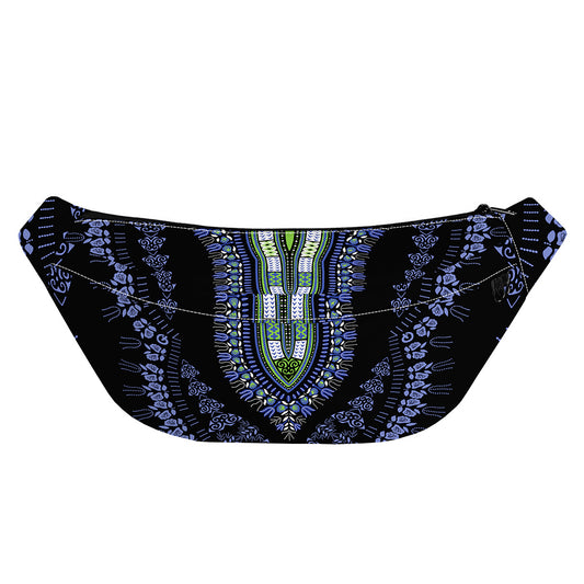 Blue And Black African Dashiki Print Fanny Pack