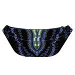 Blue And Black African Dashiki Print Fanny Pack
