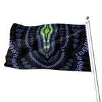 Blue And Black African Dashiki Print Flag