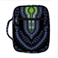 Blue And Black African Dashiki Print Front Pocket Bible Bag