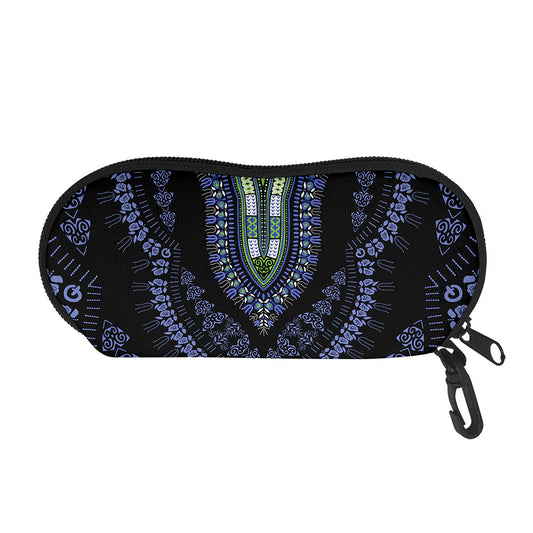 Blue And Black African Dashiki Print Glasses Case