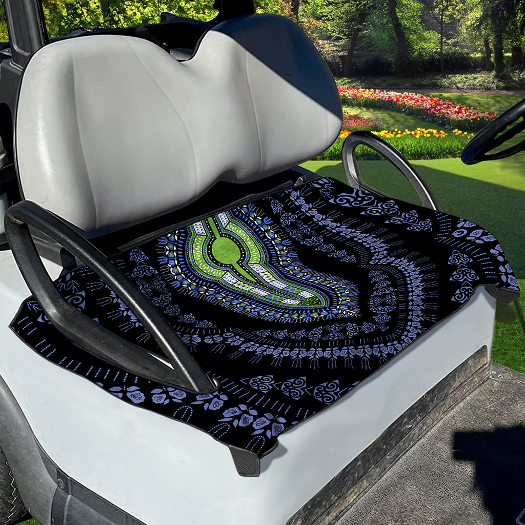 Blue And Black African Dashiki Print Golf Cart Seat Cover