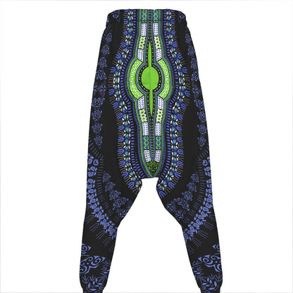Blue And Black African Dashiki Print Hammer Pants