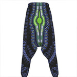 Blue And Black African Dashiki Print Hammer Pants