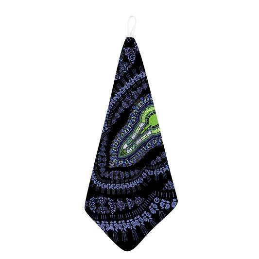 Blue And Black African Dashiki Print Hand Towel