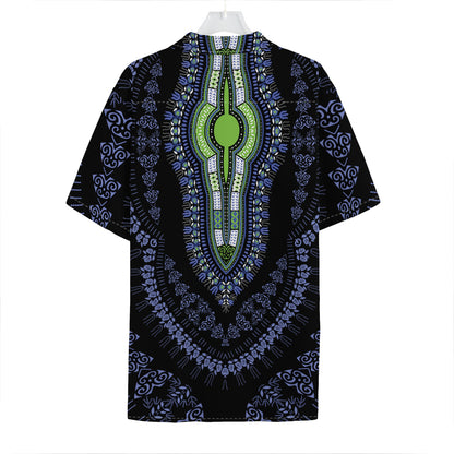 Blue And Black African Dashiki Print Hawaiian Shirt