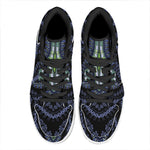 Blue And Black African Dashiki Print High Top Leather Sneakers