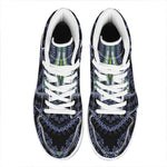 Blue And Black African Dashiki Print High Top Leather Sneakers