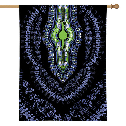 Blue And Black African Dashiki Print House Flag