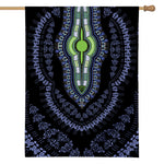 Blue And Black African Dashiki Print House Flag