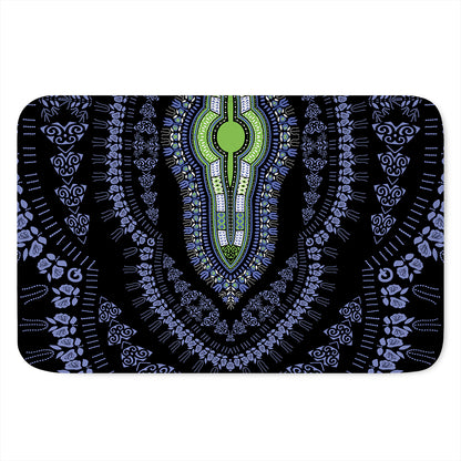 Blue And Black African Dashiki Print Indoor Door Mat