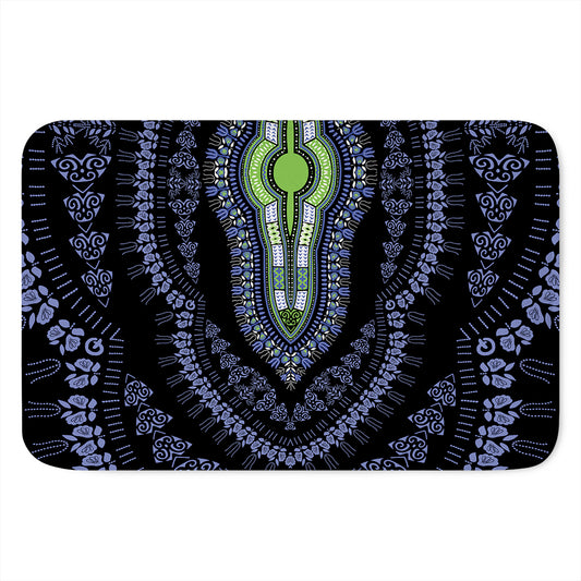 Blue And Black African Dashiki Print Indoor Door Mat