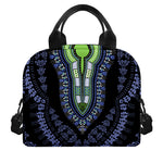 Blue And Black African Dashiki Print Insulated Lunch Bag