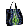 Blue And Black African Dashiki Print Insulated Lunch Tote