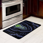 Blue And Black African Dashiki Print Kitchen Mat