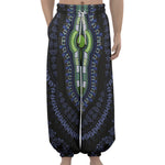 Blue And Black African Dashiki Print Lantern Pants