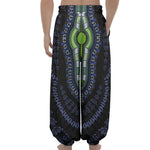 Blue And Black African Dashiki Print Lantern Pants