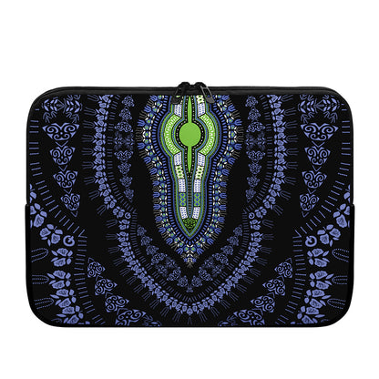 Blue And Black African Dashiki Print Laptop Sleeve