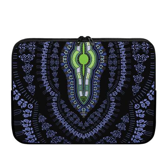 Blue And Black African Dashiki Print Laptop Sleeve