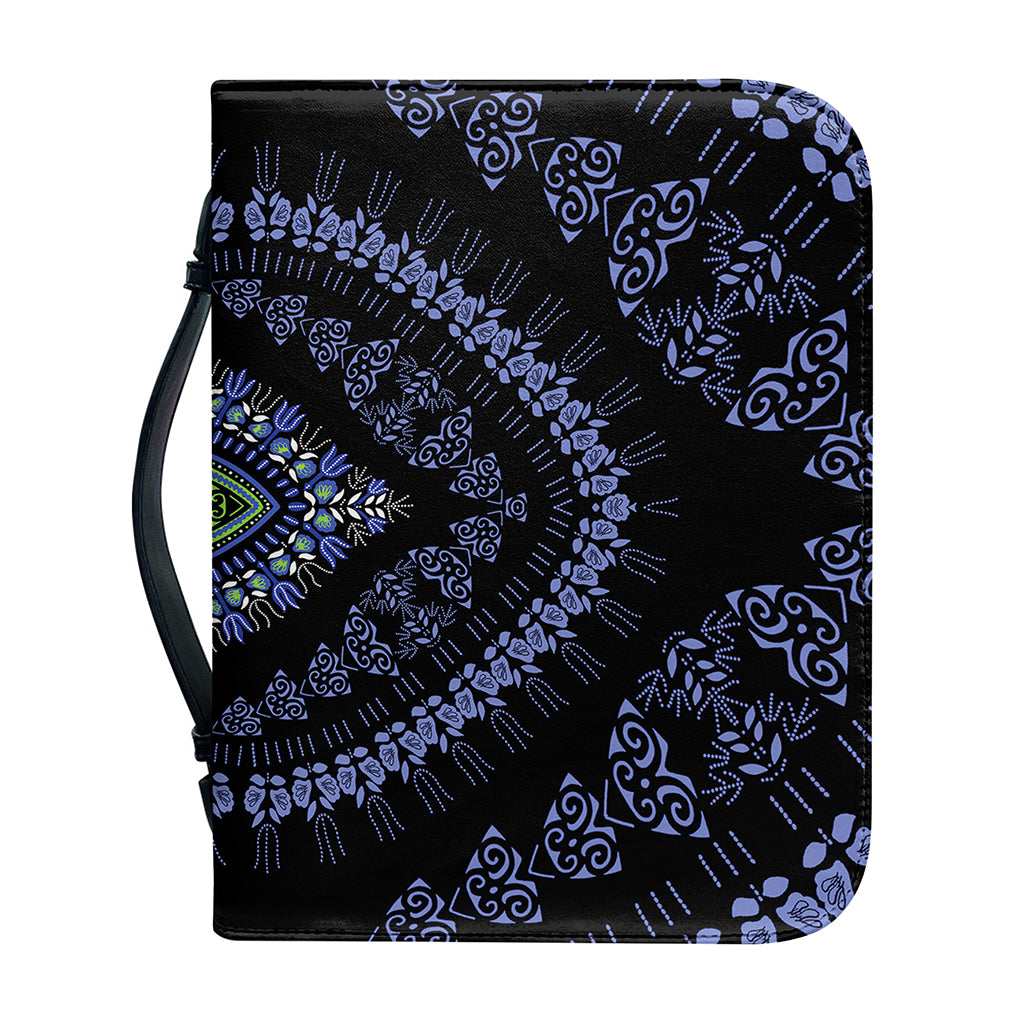 Blue And Black African Dashiki Print Leather Bible Cover