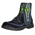 Blue And Black African Dashiki Print Lace-Up Boots