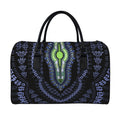 Blue And Black African Dashiki Print Leather Duffel Bag