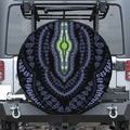 Blue And Black African Dashiki Print Leather Spare Tire Cover