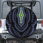 Blue And Black African Dashiki Print Leather Spare Tire Cover