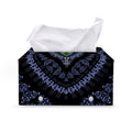 Blue And Black African Dashiki Print Leather Tissue Box Cover