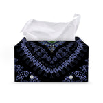 Blue And Black African Dashiki Print Leather Tissue Box Cover