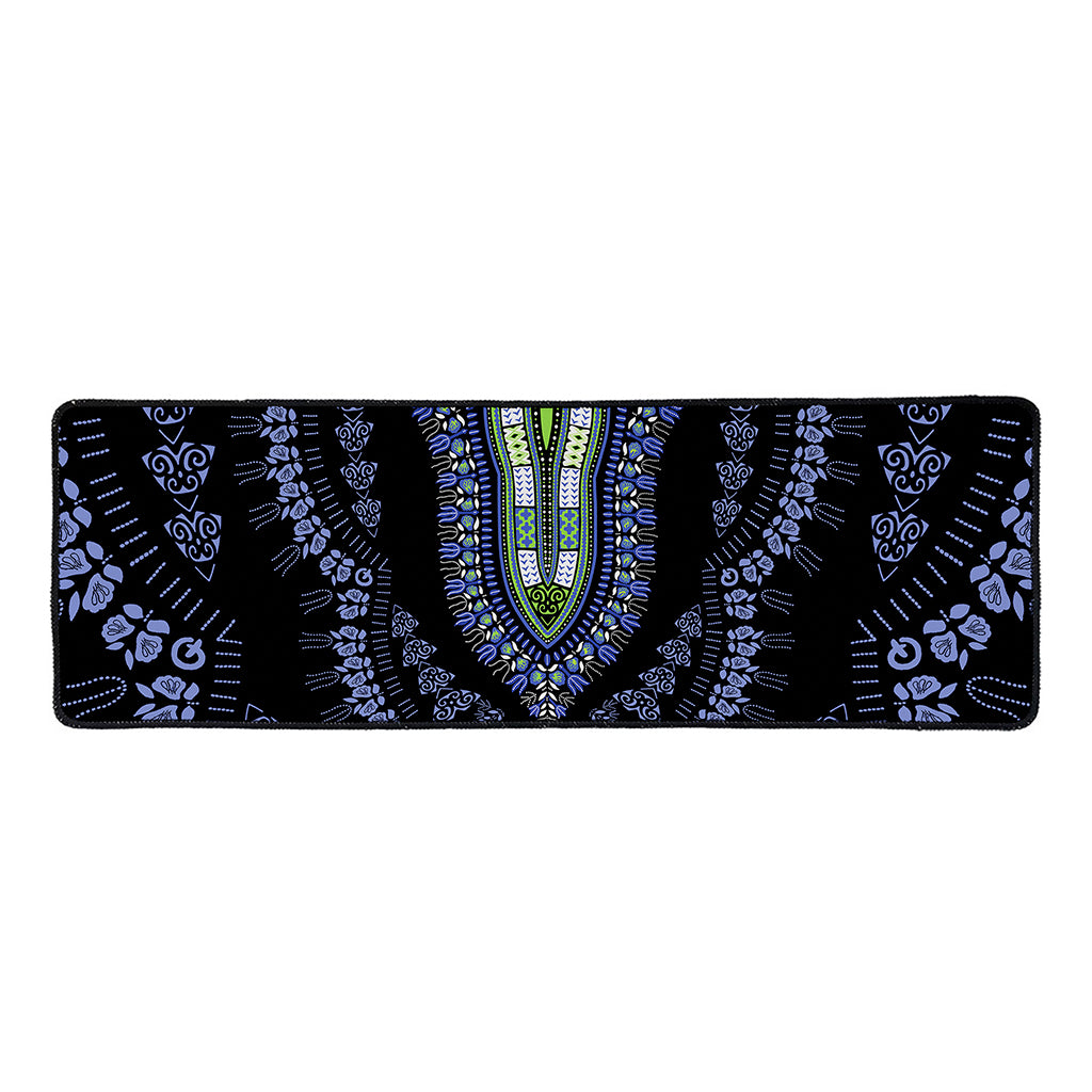 Blue And Black African Dashiki Print Long Kitchen Mat
