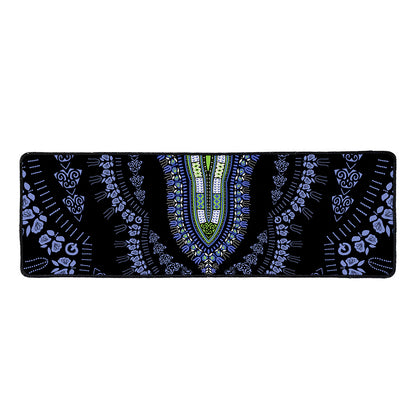 Blue And Black African Dashiki Print Long Kitchen Mat