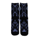 Blue And Black African Dashiki Print Long Socks