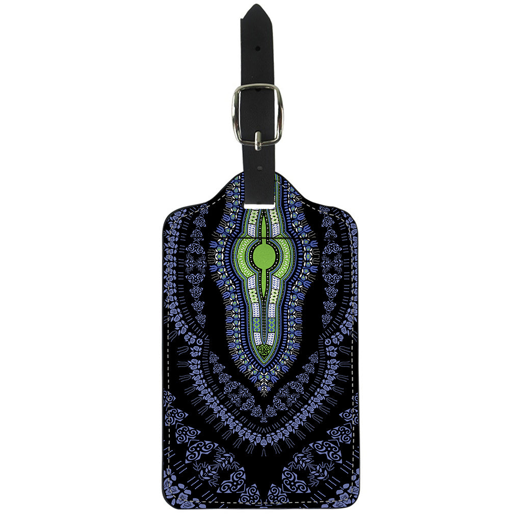 Blue And Black African Dashiki Print Luggage Tag