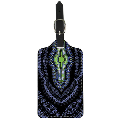 Blue And Black African Dashiki Print Luggage Tag