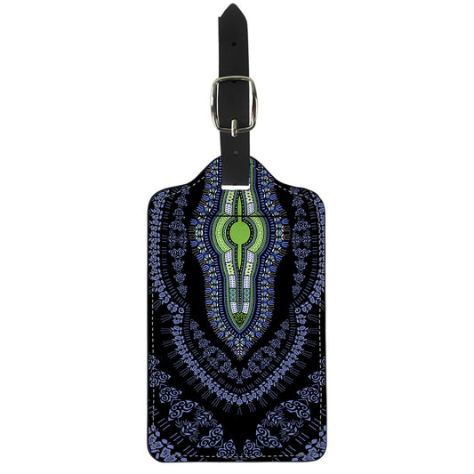 Blue And Black African Dashiki Print Luggage Tag