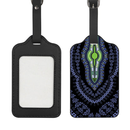 Blue And Black African Dashiki Print Luggage Tag