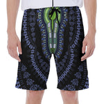 Blue And Black African Dashiki Print Men's Beach Shorts