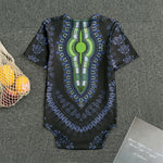Blue And Black African Dashiki Print Men's Bodysuit