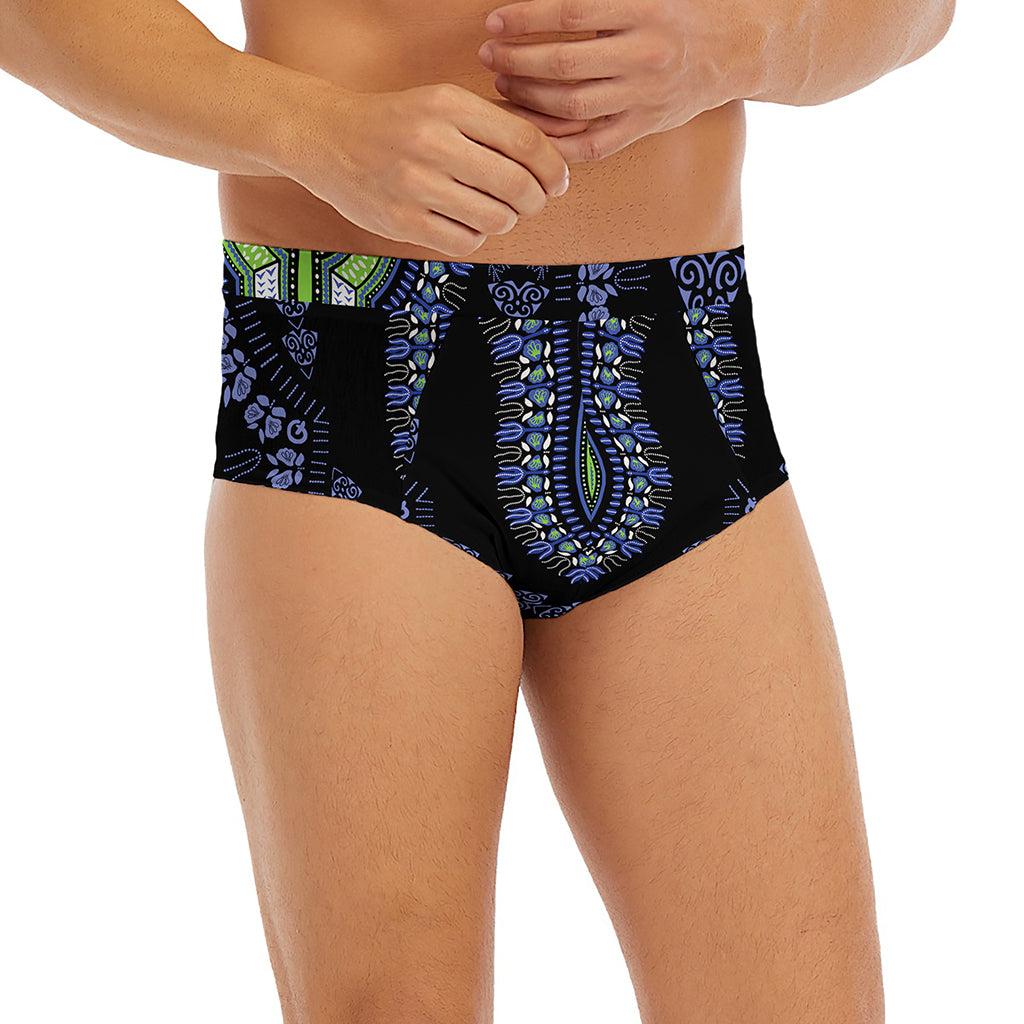 Blue And Black African Dashiki Print Men's Briefs