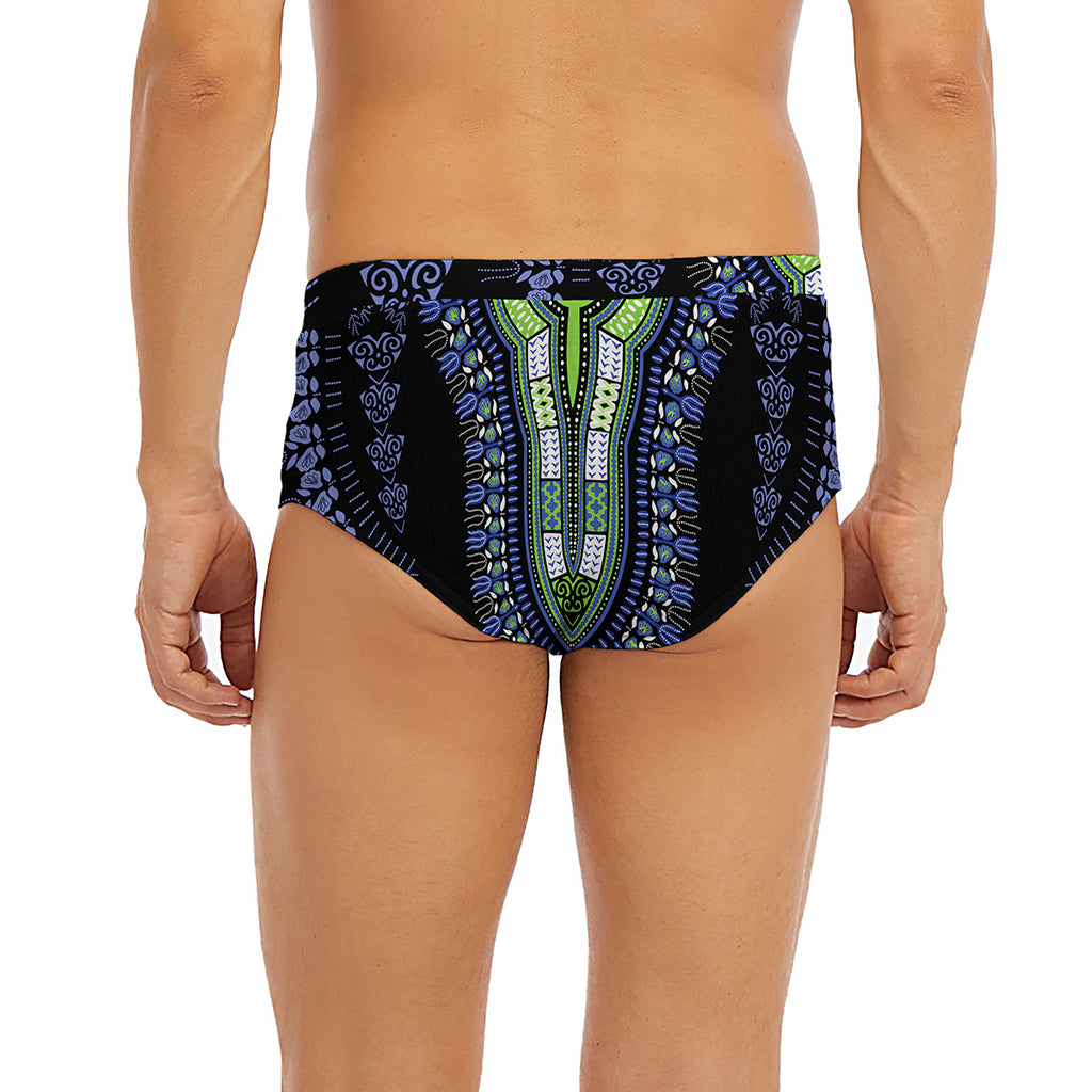 Blue And Black African Dashiki Print Men's Briefs