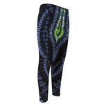 Blue And Black African Dashiki Print Men's Compression Pants